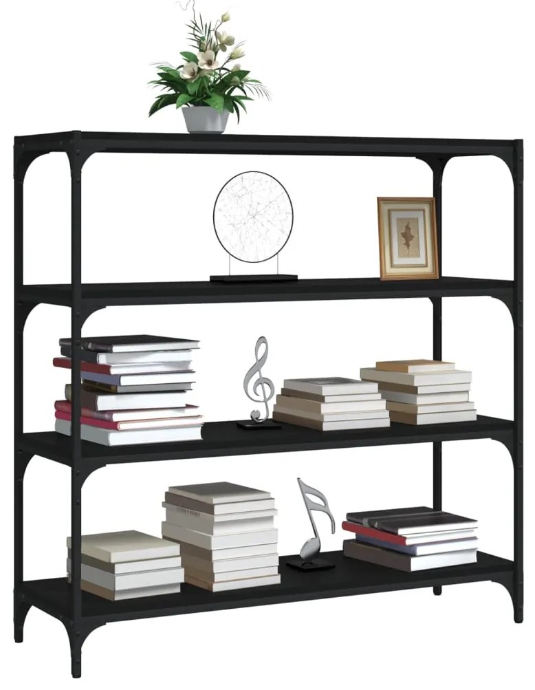 Estante 100x33x100 cm derivados madeira e aço preto