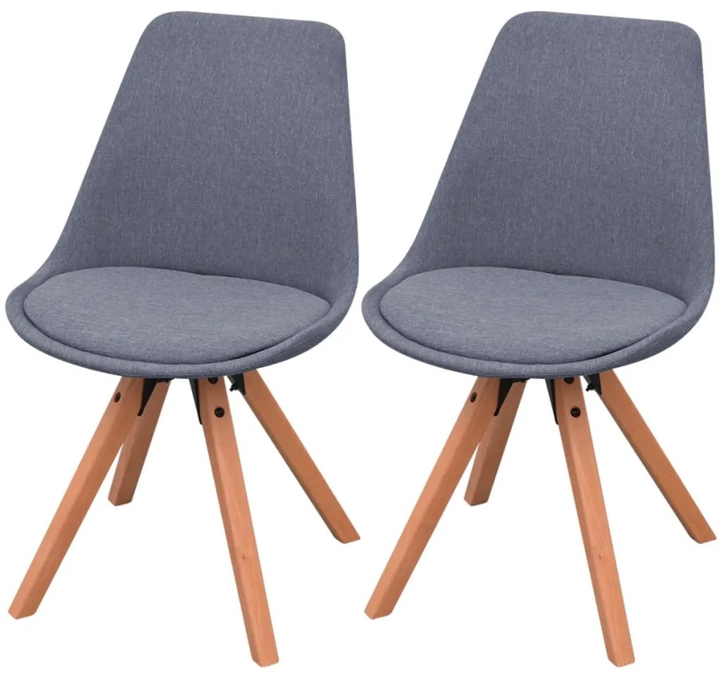 vidaXL Cadeiras de jantar 2 pcs tecido cinzento-claro