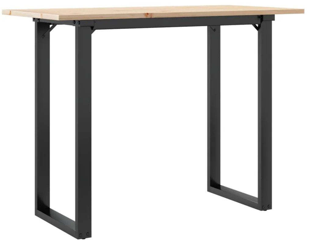 Mesa de jantar estrutura em O 100x50x75cm pinho e aço