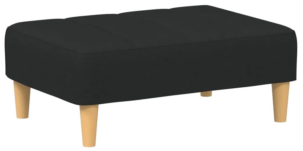 Sofá-cama de 2 lugares com apoio de pés tecido preto