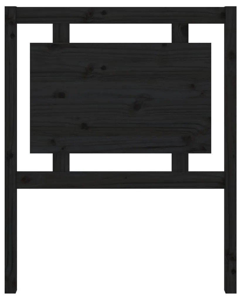 Cabeceira de cama 80,5x4x100 cm madeira de pinho maciça preto