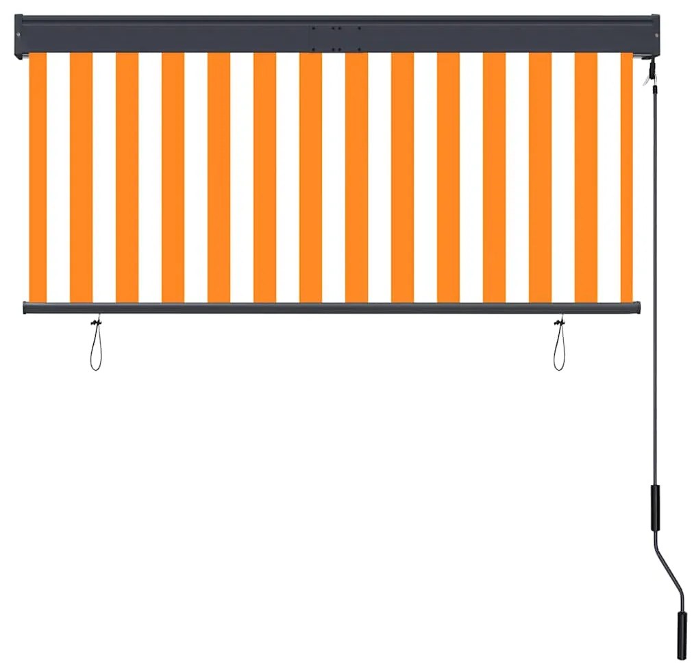 Estore de rolo para exterior 140x250 cm branco e laranja