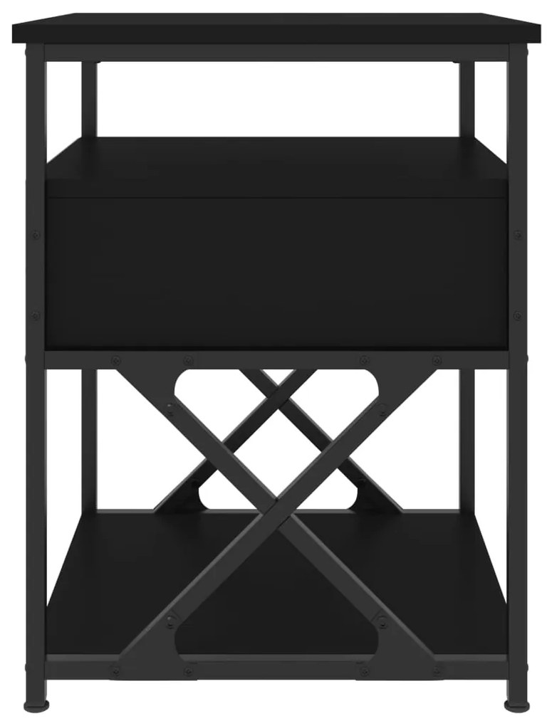 Mesa de cabeceira 2 pcs 40x42x55 cm derivados de madeira preto