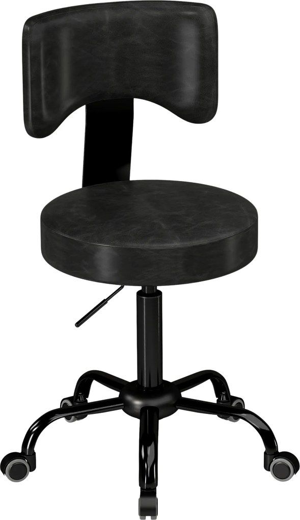 Banco de trabalho com Rodas, 34,5 x 34,5 x 87,5 cm, Altura Regulável, Preto