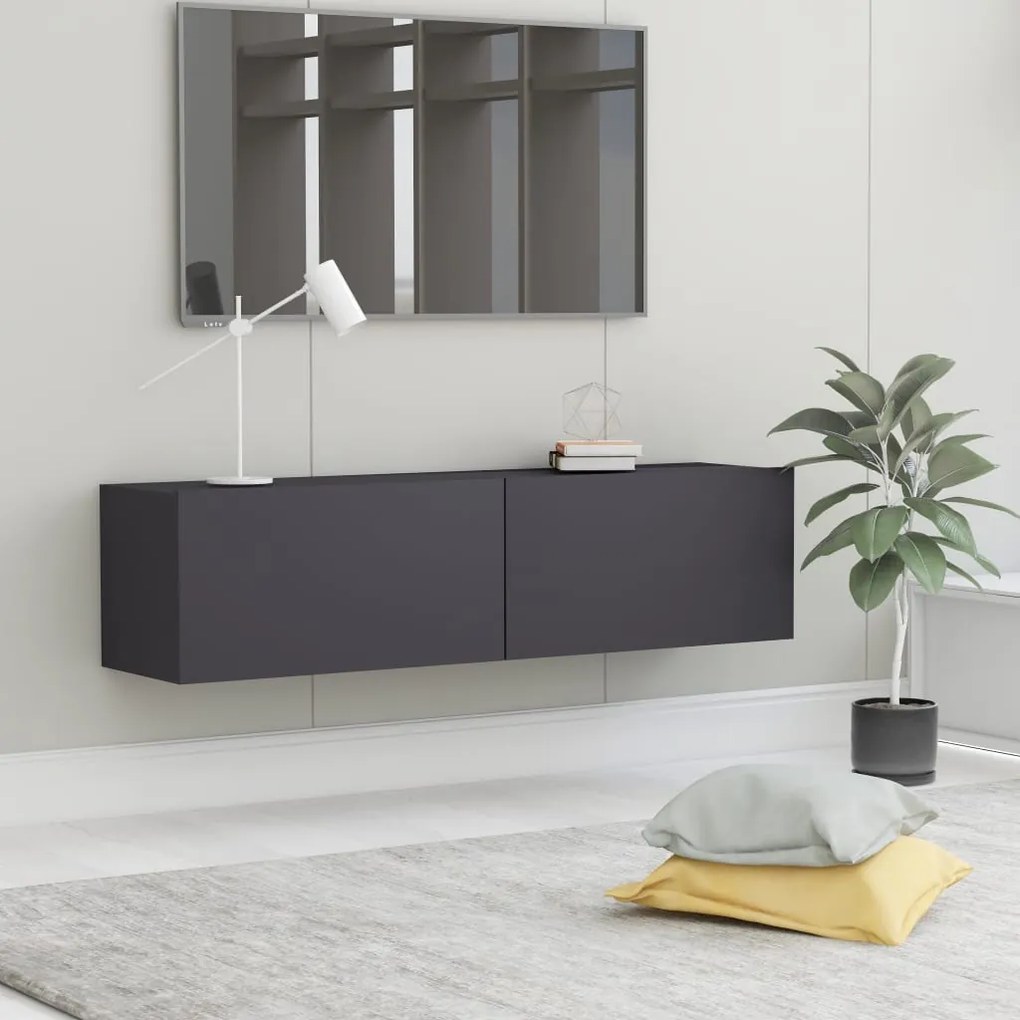 vidaXL Móvel de TV 120x30x30 cm derivados de madeira cinzento