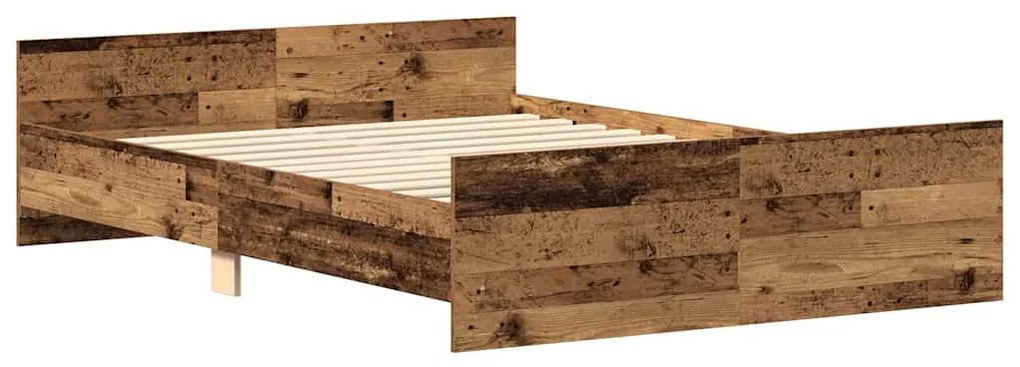 Estrutura de cama sem colchão 140x190 cm madeira velha