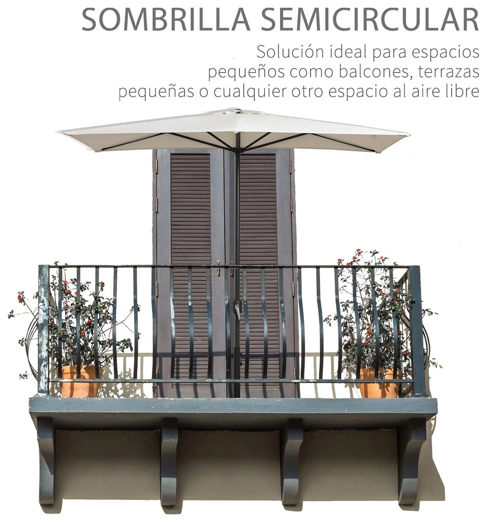 Meia chapéu de sol 230x130x245 cm chapéu de sol para Parede Jardim com