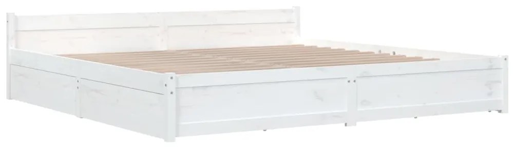 Estrutura de cama com gavetas 200x200 cm branco
