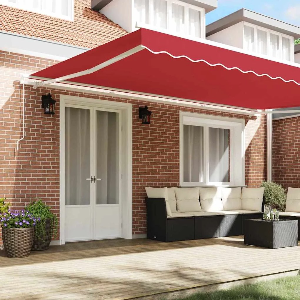 Toldo Retrátil Manual Vermelho 500x300 cm