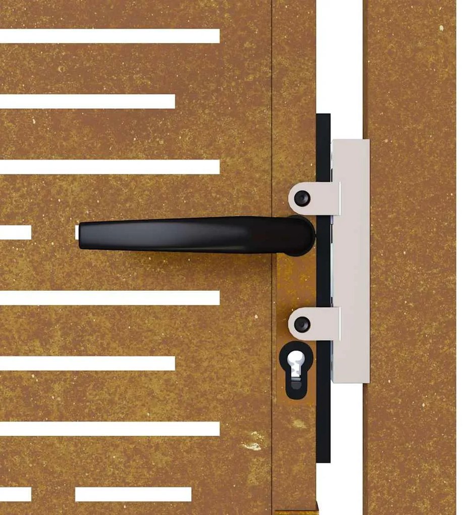 Portão de jardim 105x155 cm aço corten design quadrados