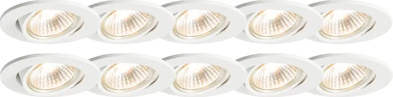 Conjunto de 10 focos embutidos inteligentes brancos inclináveis incl. Wifi GU10 - Cisco