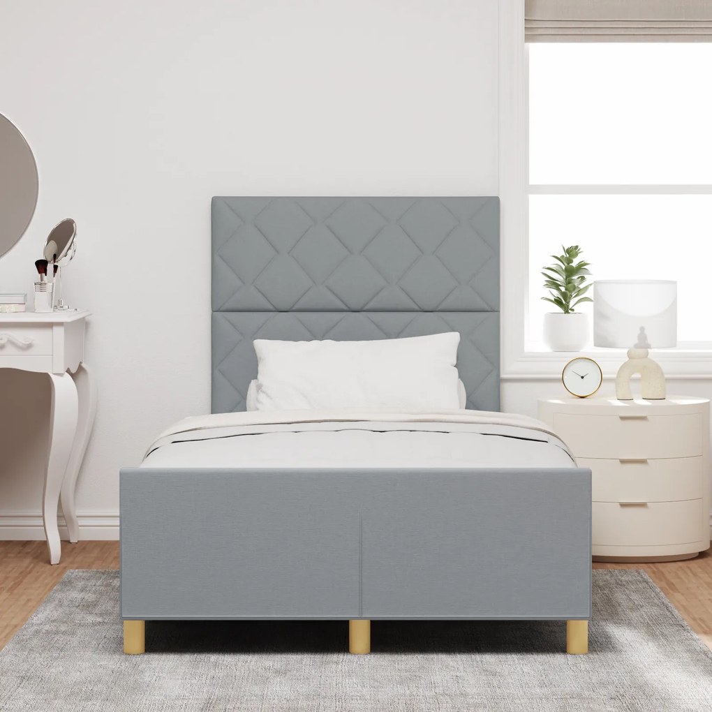 Cama vidaXL Cinza Claro 120x200 cm em Tecido
