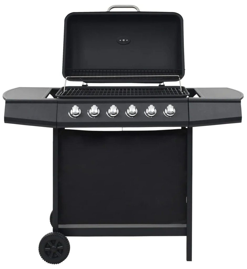 Grelhador/BBQ a gás com 6 zonas de cozinhar aço preto
