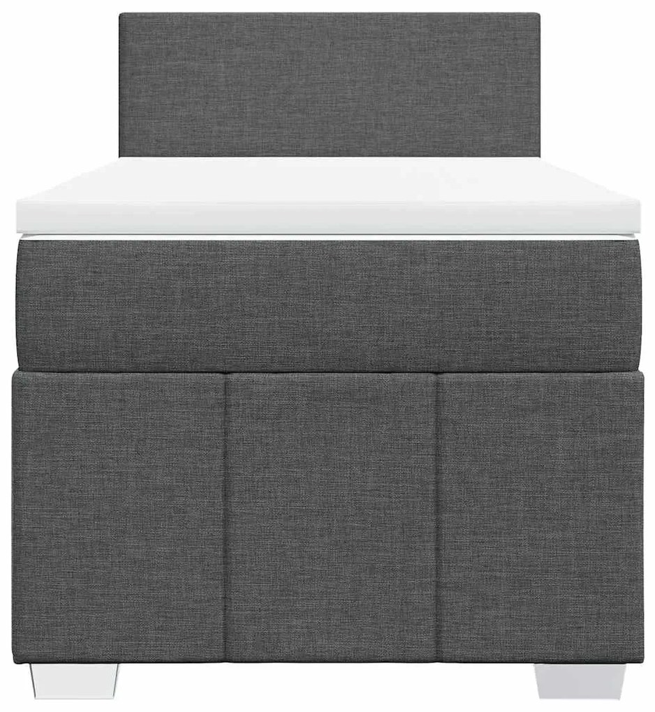 Cama com molas/colchão 80x200 cm tecido cinzento-escuro