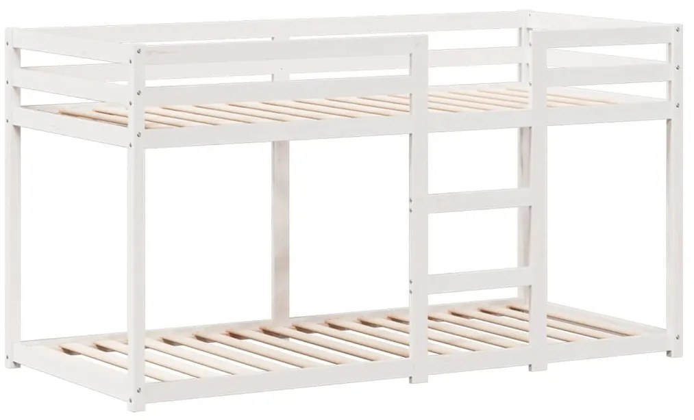 Beliche com telhado 80x200 cm madeira de pinho maciça branco