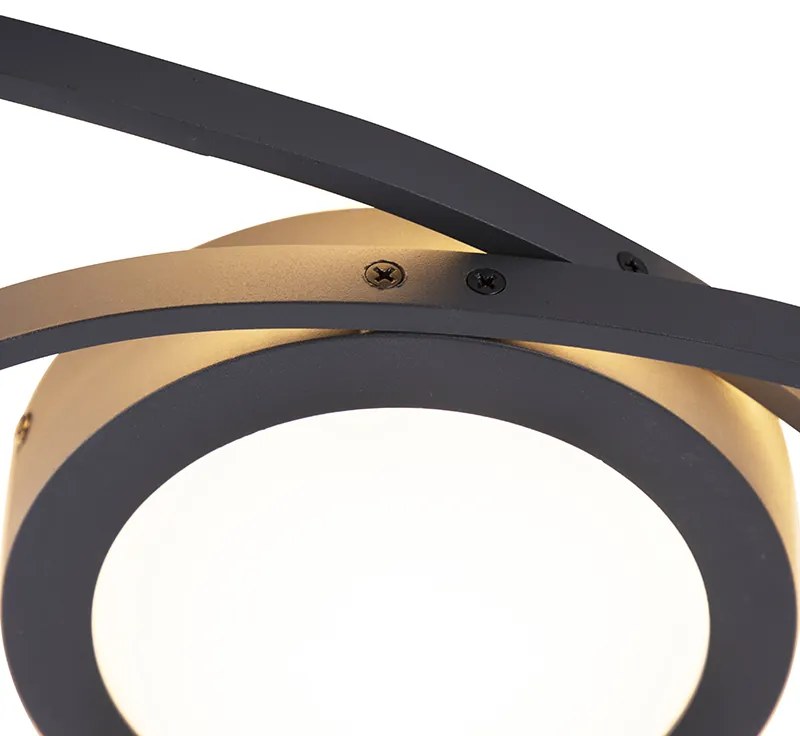 Candeeiro de teto design preto com LED integrado regulável em 3 níveis - Axy Design