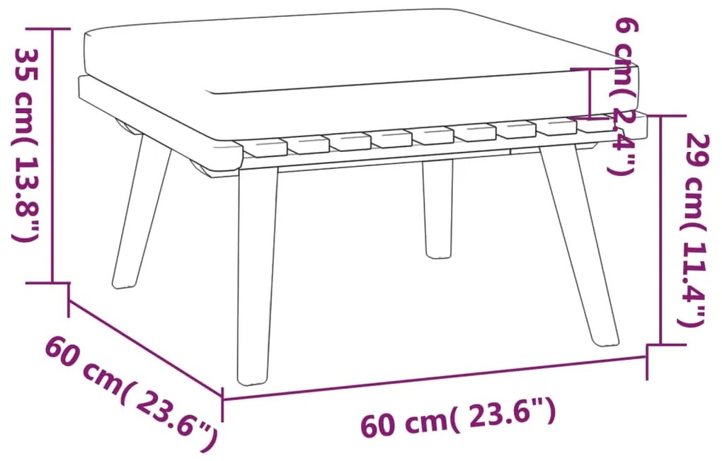 7 pcs conjunto lounge de jardim com almofadões acácia maciça