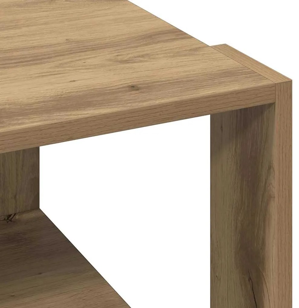 Mesa de Café Carvalho Artesanal 51,5x51,5x30 cm Madeira Engenheirada