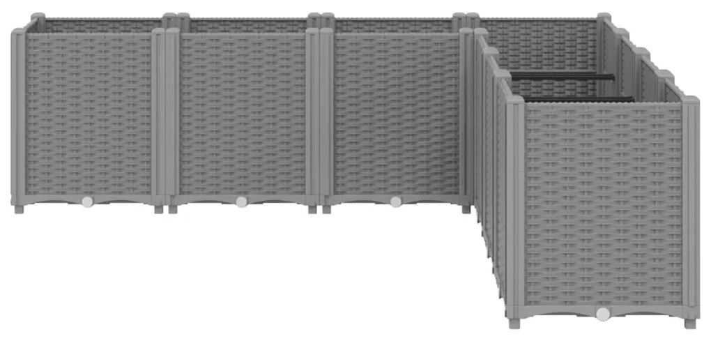 Vaso/floreira 160x160x53 cm PP cinzento-claro