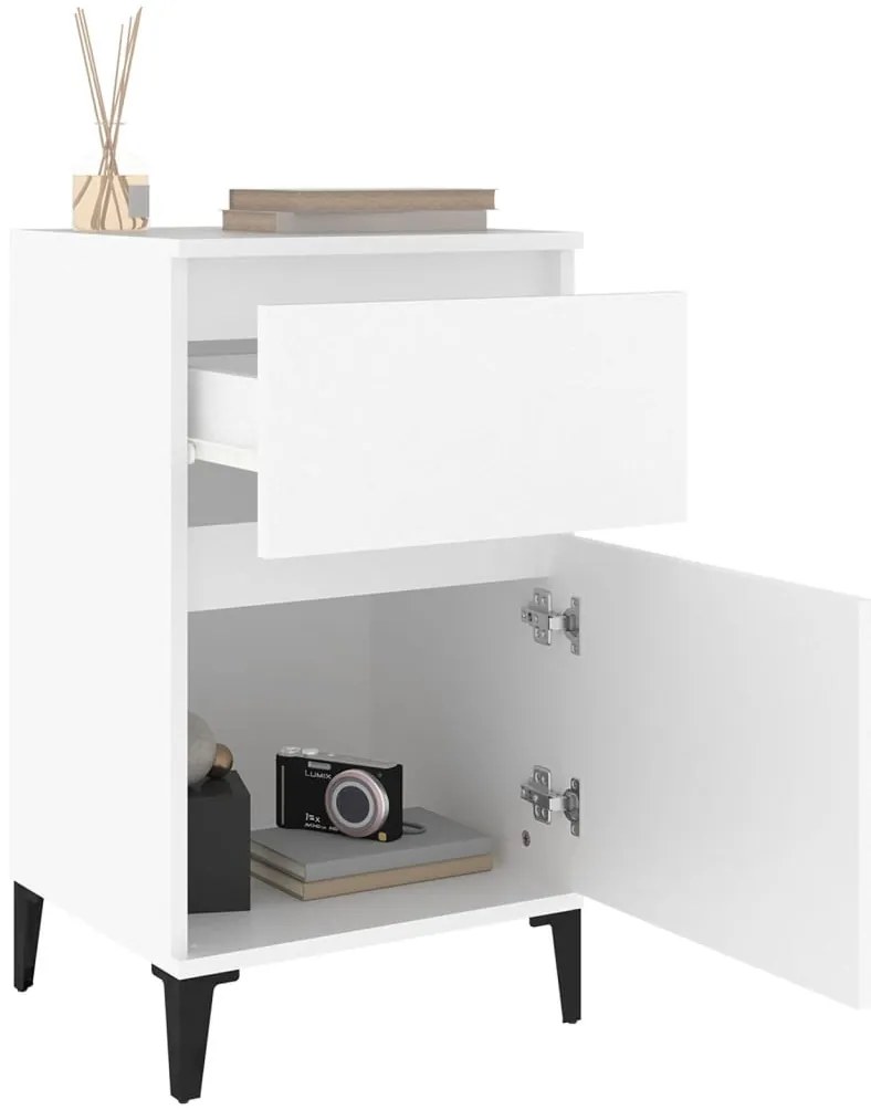 Mesa de cabeceira 40x35x70 cm branco