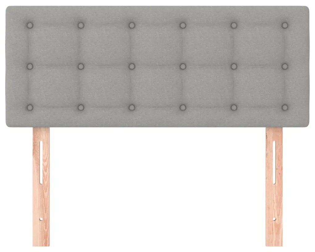 Cabeceira de cama tecido 80x5x78/88 cm cinzento-claro