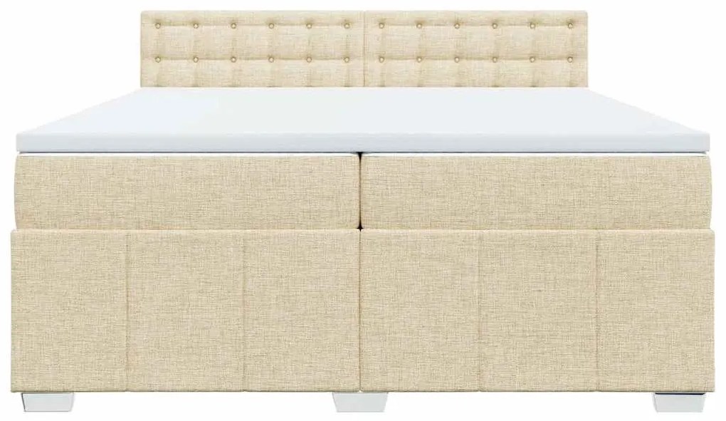 Cama com molas/colchão 200x200 cm tecido cor creme