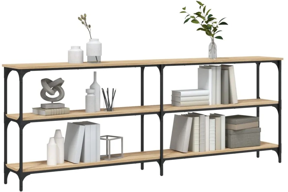 Mesa consola 200x29x75 cm derivados de madeira carvalho sonoma