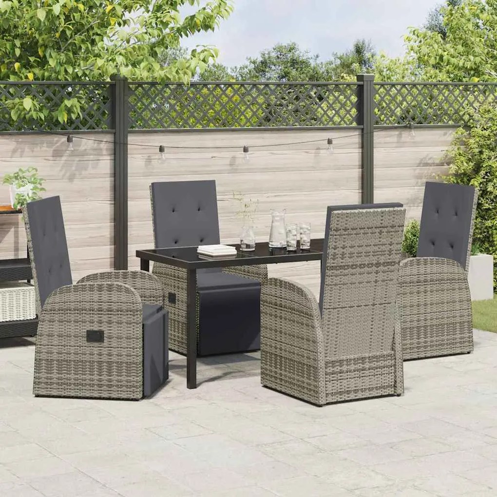 Conjunto de Jantar para Jardim 5 pcs Cinzento 140 x 70 x 73 cm