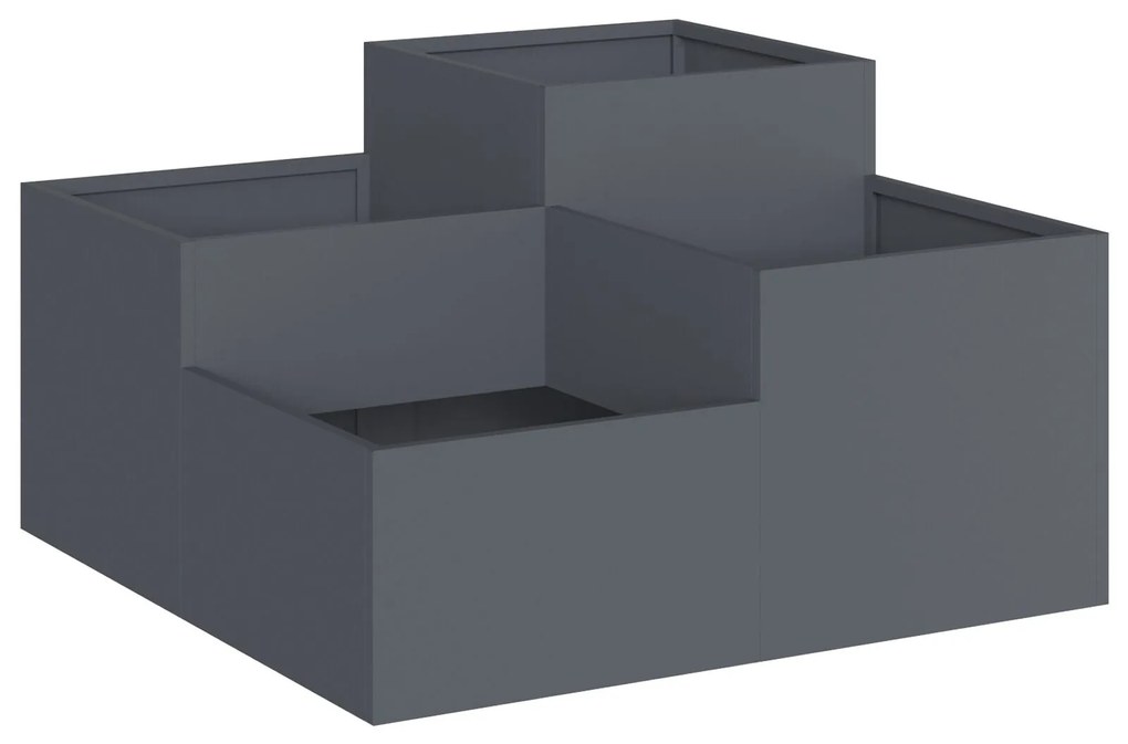 Jardineira vidaXL 100x100x48 cm Aço Antracite