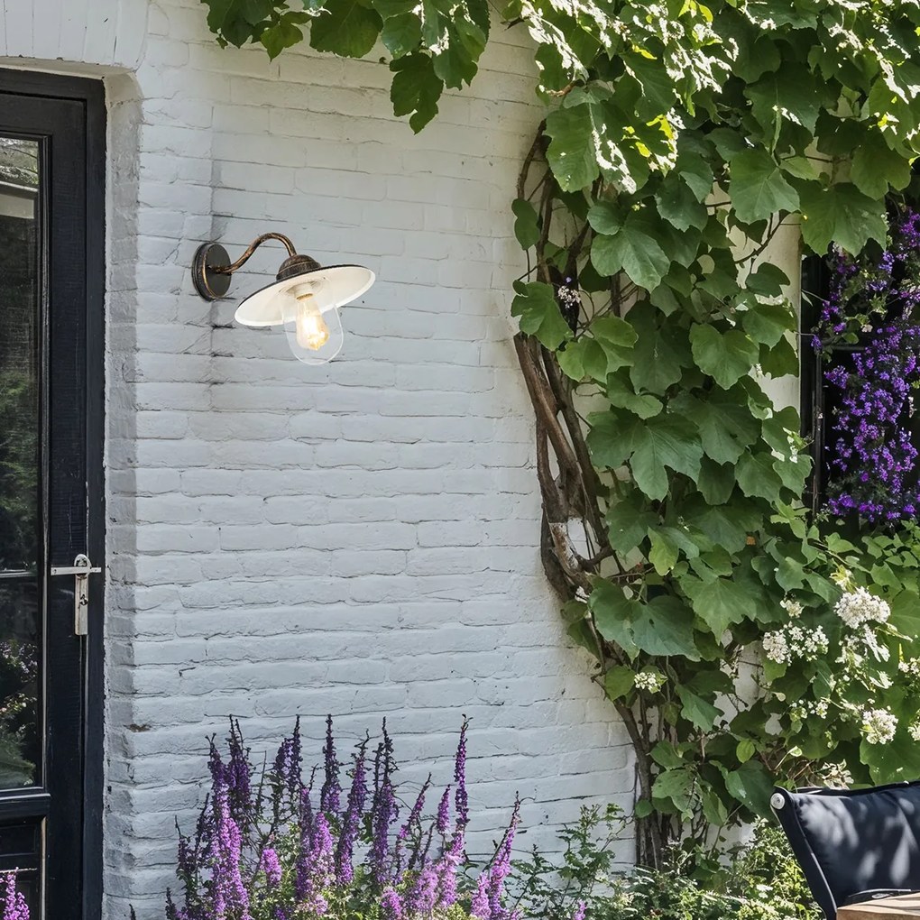 Candeeiro de parede exterior rústico ouro antigo IP44 - Kansas