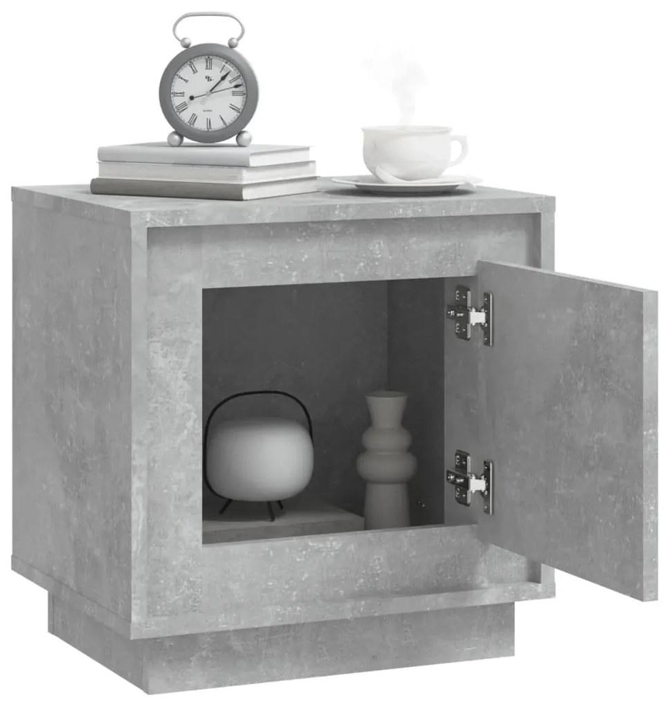 Mesas cabeceira 2pcs 44x35x45cm derivados madeira cinza cimento