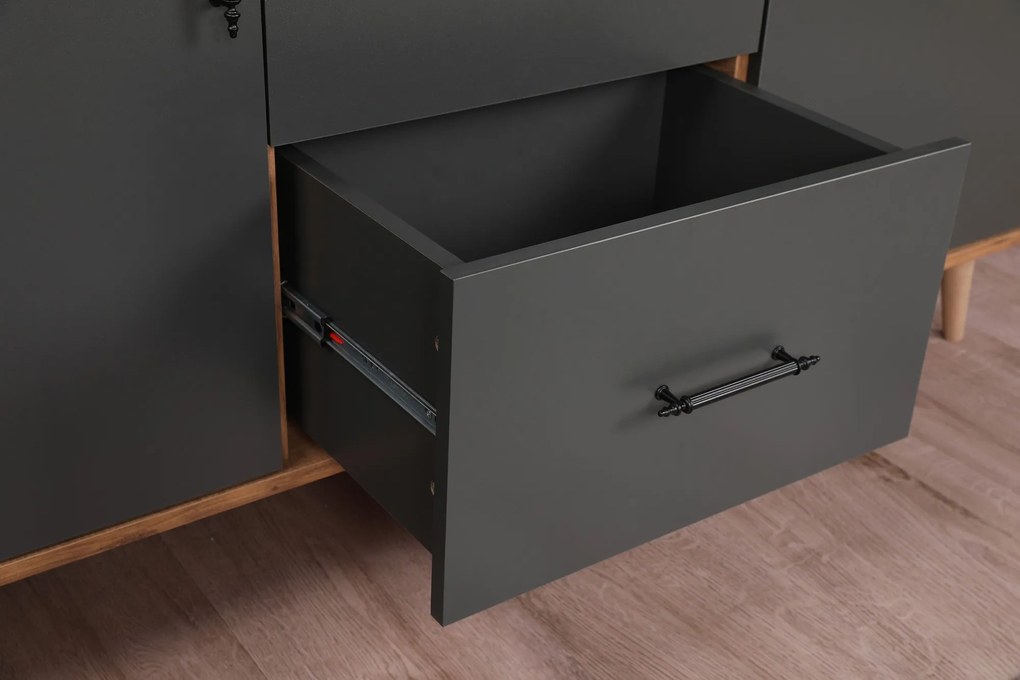Console Cordoba – Walnut Anthracite – 160 cm x 77 cm x 40 cm