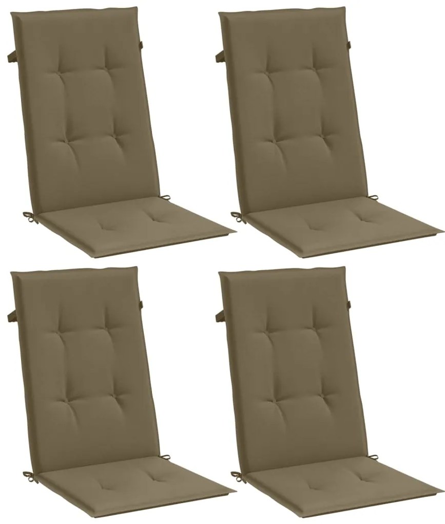 Almofadões p/ cadeiras altas 4 pcs mesclado tecido cinza-acas.