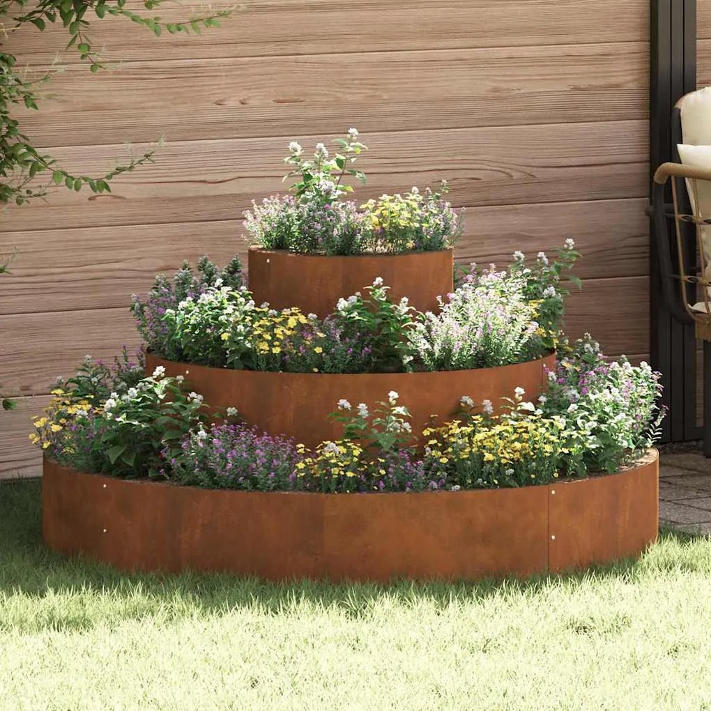 vidaXL Vaso de Jardim Castanho 120 x 120 x 20 cm Aço corten