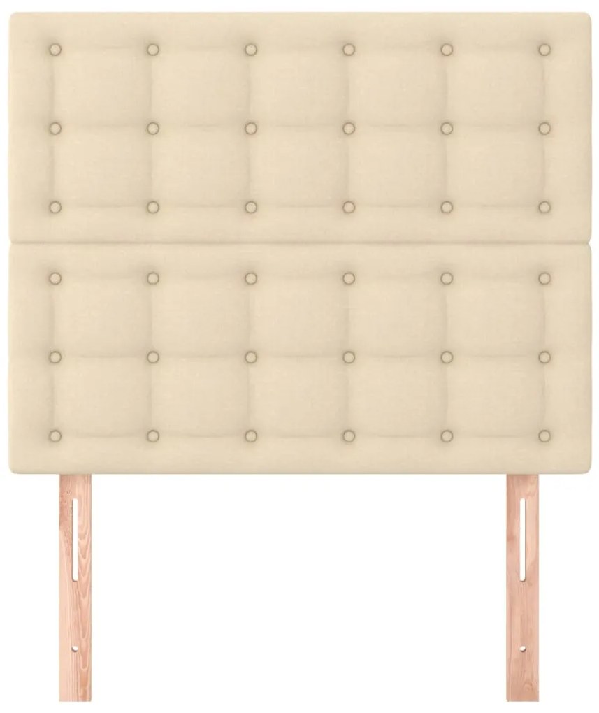 Cabeceira de cama 2 pcs tecido 90x5x78/88 cm creme