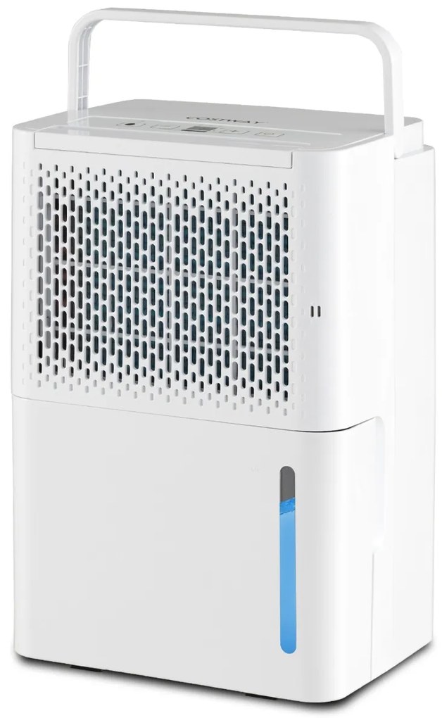 Desumidificador 12 L Silencioso e Eficiente com Temporizador de Secagem Automático em Modo Contínuo 27 x 20,5 x 40,5 cm Branco