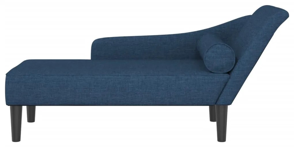 Chaise lounge com almofadões tecido azul