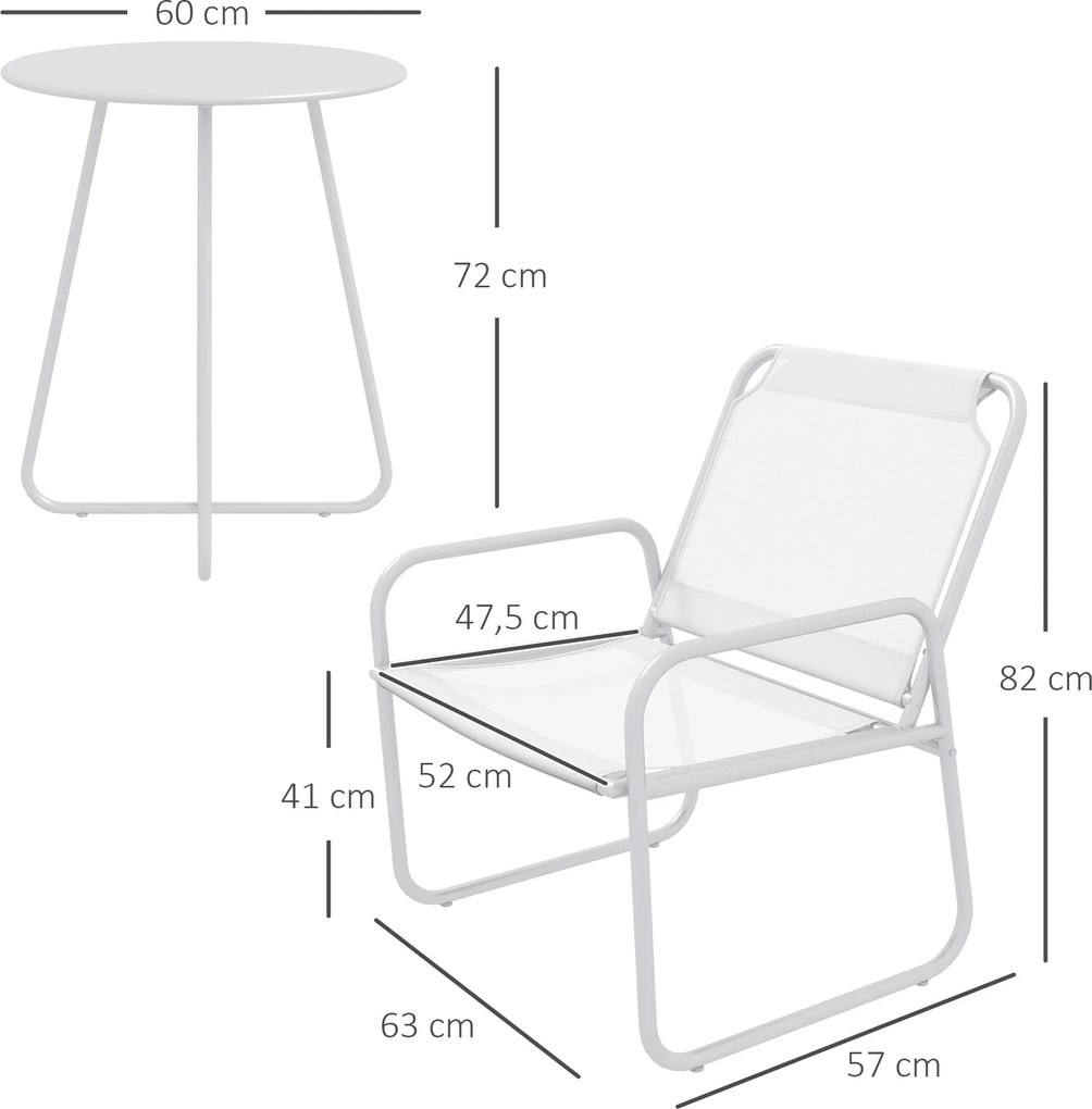 Conjunto de Móveis de Jardim Conjunto de 1 Mesa Redonda e 2 Cadeiras d