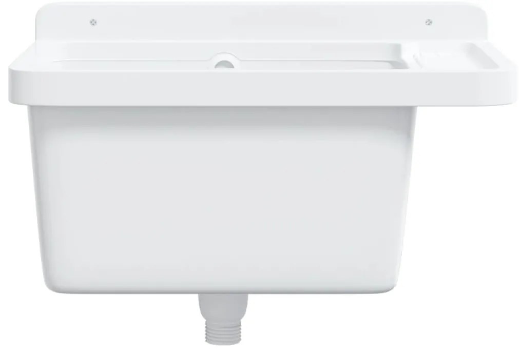 Lavatório de parede 50x35x24 cm resina branco