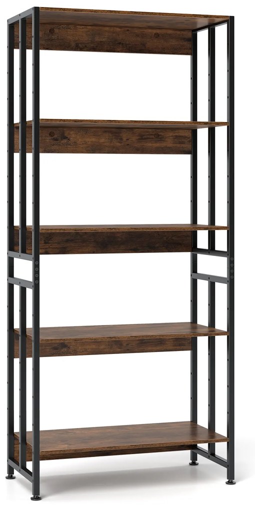 Prateleira de cozinha com soquetes e 8 ganchos em forma de S Prateleira de micro-ondas Prateleira de pé marrom