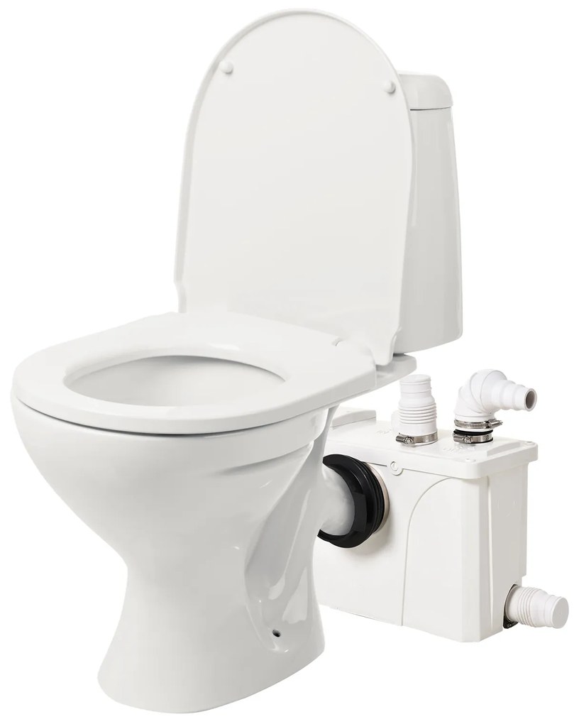 HomCom Bomba Trituradora de Águas Residuais para Casa de banho, Lavatório ou Cozinha Trituradora de 600 W com 3 Entradas - 51 x 21 x 31 cm