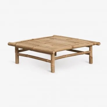 Mesa De Centro Para Jardim Quadrada 75x75 Cm Em Bambu Isendra Bambu - Sklum