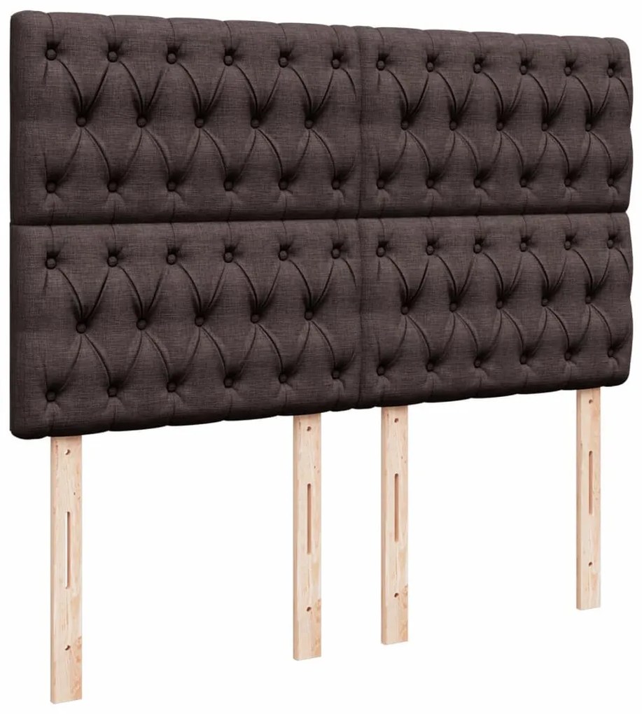 Cama com molas/colchão 160x200 cm tecido castanho-escuro
