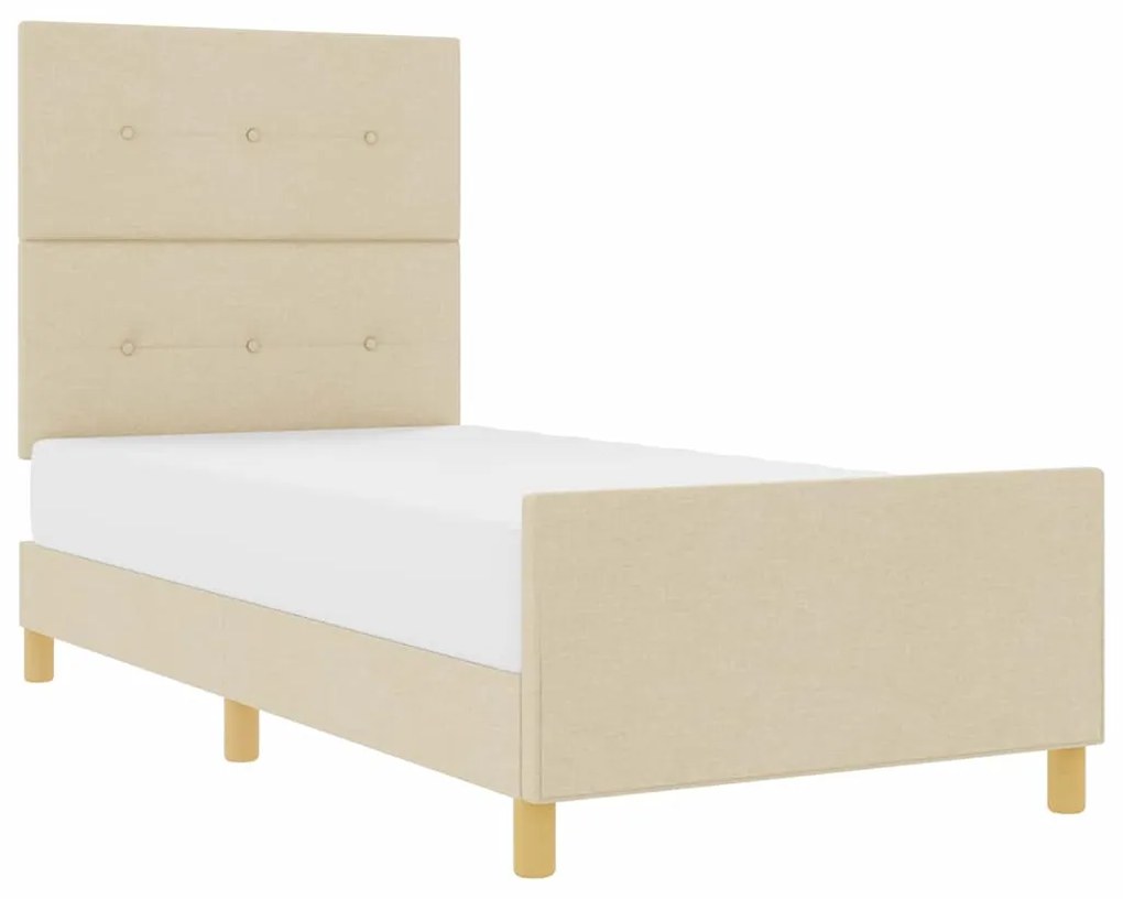 Cama vidaXL Creme 100x200 cm Tecido