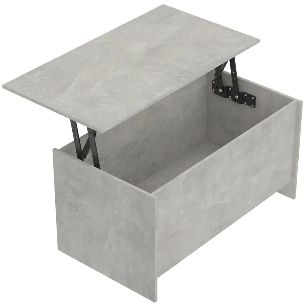 Mesa de centro 102x55,5x52,5cm madeira processada cinza cimento