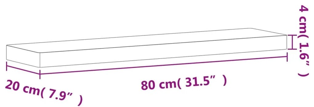 Prateleira de parede 80x20x4 cm madeira de faia maciça
