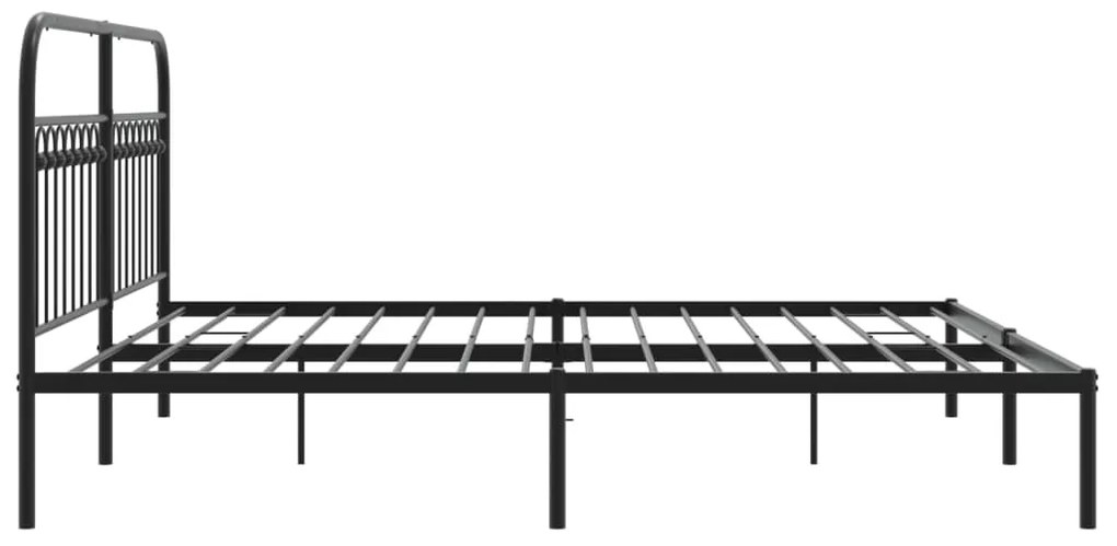 Estrutura de cama com cabeceira 183x203 cm metal preto