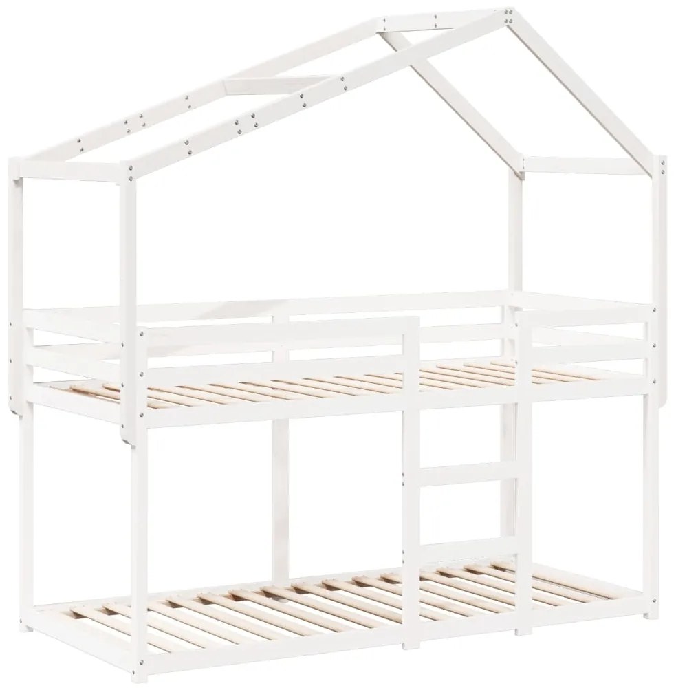 Telhado de cama infantil 203x95,5x142 cm pinho maciço branco
