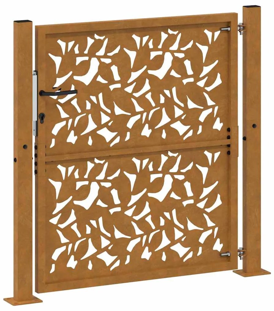 Portão de jardim 105x105 cm design de folha de aço resistente