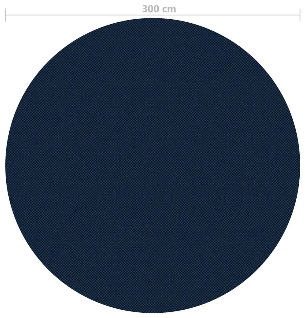 Película p/ piscina PE solar flutuante 300 cm preto e azul